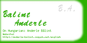 balint anderle business card